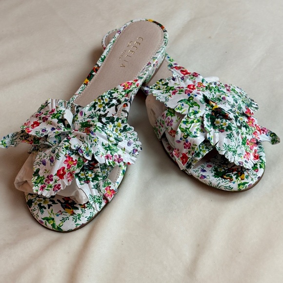 Hibiscus Leather Slide Sandals by Cecelia New York - Picture 4 of 6